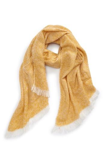 Women's Bp. Herringbone Pocket Scarf, Size - Yellow