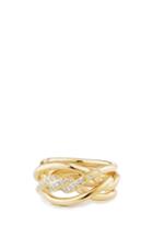 Women's David Yurman Continuance Ring With Diamonds In 18k Gold, 11.5mm