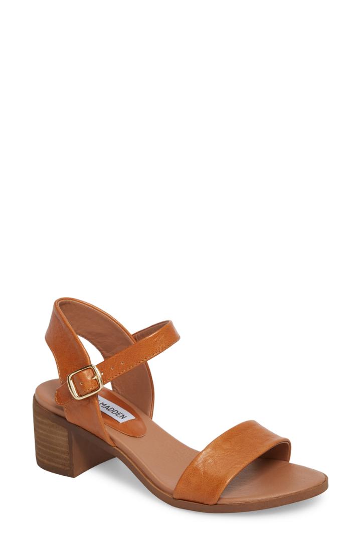 Women's Steve Madden April Block Heel Sandal .5 M - Brown