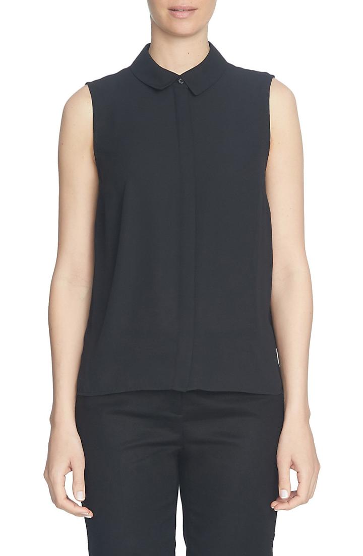 Women's Cece Sleeveless Crepe Blouse - Black