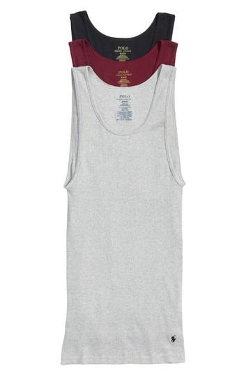 Men's Ralph Lauren 3-pack Classic Ribbed Tank Tops - Black
