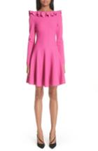 Women's Valentino Ruffle Neck Knit Dress - Pink