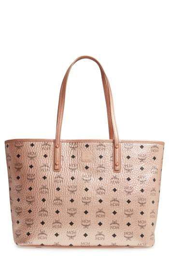 Mcm Medium Anya Tote - Metallic