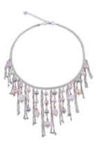Women's Nakamol Design Freshwater Pearl & Chain Fringe Bib Necklace
