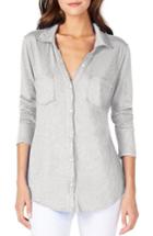 Women's Michael Stars Knit Shirt, Size - Grey