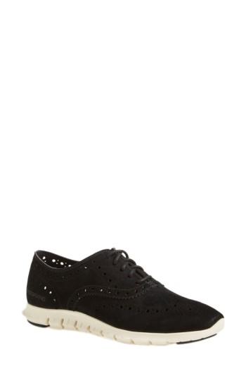 Women's Cole Haan 'zerogrand' Perforated Wingtip .5 B - Black