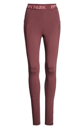 Women's Ivy Park High Waist Keyhole Detail Ankle Leggings - Purple