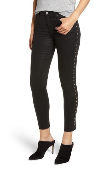 Women's 7 For All Mankind Side Stud Ankle Skinny Jeans - Black