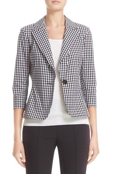 Women's St. John Collection Macro Gingham Stretch Jacket