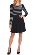 Women's Cece Stripe A-line Sweater Dress - Blue