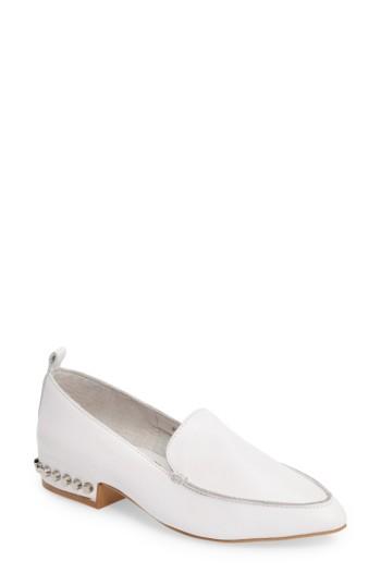 Women's Jeffrey Campbell Barnett Studded Loafer .5 M - White