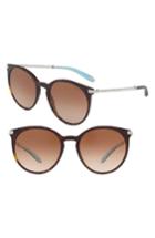 Women's Tiffany & Co. 54mm Gradient Round Sunglasses - Dark Havana