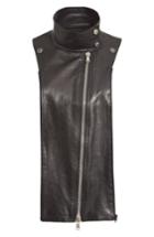 Women's Veronica Beard Lambskin Leather Moto Dickey, Size - Black