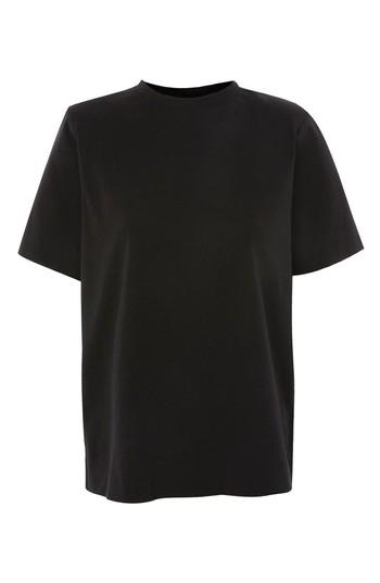 Women's Topshop Boutique Power Shoulder Tee Us (fits Like 0) - Black