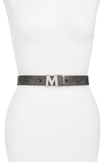 Women's Mcm Reversible Belt, Size - Eg Grey