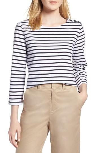 Women's 1901 Shoulder Button Cotton Top, Size - White