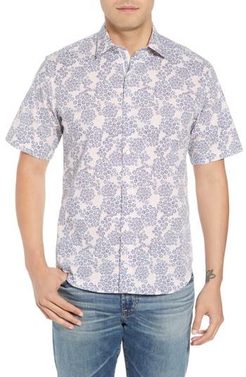 Men's Tailorbyrd Ali Regular Fit Print Sport Shirt - Blue