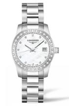 Women's Longines Conquest Diamond Bracelet Watch, 29.5mm