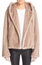 Women's Helmut Lang Faux Fur Hooded Coat