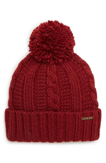 Women's Michael Michael Kors Cable Knit Hat - Red