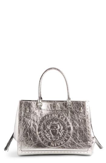 Balmain Renaissance Metallic Leather Tote - Metallic