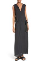 Women's Vince Split Neck Belted Maxi Dress