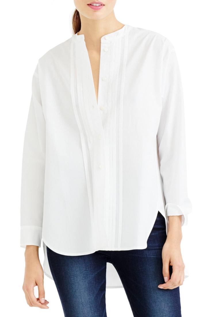 Women's J.crew Thomas Mason For J.crew Collarless Tuxedo Shirt