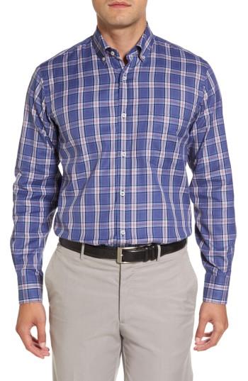 Men's Paul & Shark Plaid Sport Shirt - Blue