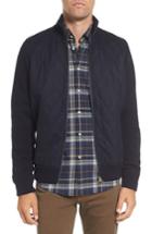 Men's Barbour Culzean Quilt Front Wool Sweater Jacket - Blue