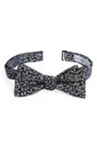 Men's Calibrate Houndstooth Floral Silk Bow Tie, Size - Black