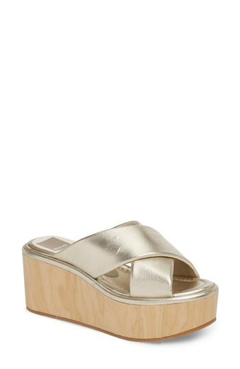 Women's Dolce Vita Vinita Cross Strap Platform Sandal M - Metallic