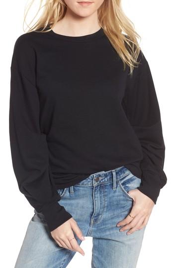 Women's Treasure & Bond Pleated Sleeve Sweatshirt - Black