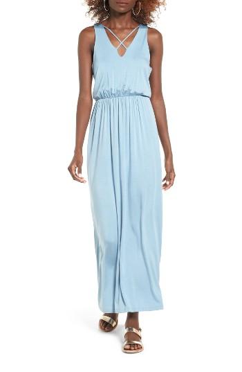 Women's Lush Cross Front Maxi Dress - Blue