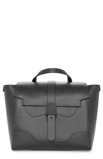 Senreve Maestra Pebbled Leather Satchel - Black