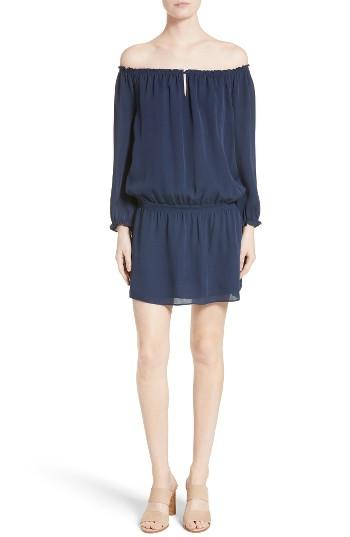 Women's Joie Kay Off The Shoulder Silk Blouson Dress
