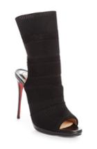 Women's Christian Louboutin Cheminene Sock Sandal .5us / 35.5eu - Black