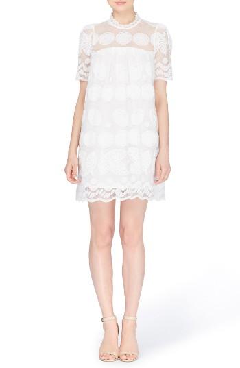 Women's Catherine Catherine Malandrino Mona Embroidered Lace Shift Dress - White