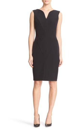 Women's Milly Italian Cady Sheath Dress - Black