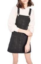 Women's Topshop Denim Pinafore Dress Us (fits Like 0-2) - Black