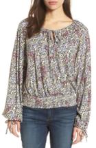 Women's Lucky Brand Floral Peasant Top - Blue