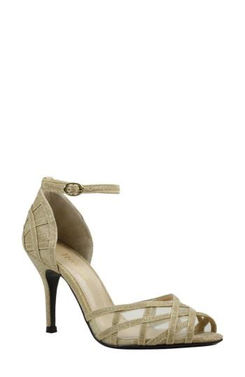 Women's J. Renee Mataro Embellished Ankle Strap Pump .5 Aa - Metallic