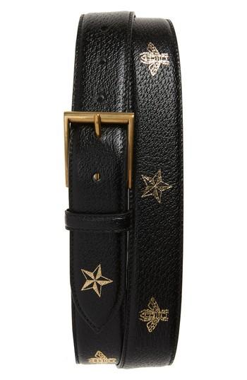 Men's Gucci Reversible Leather Belt Eu - Black