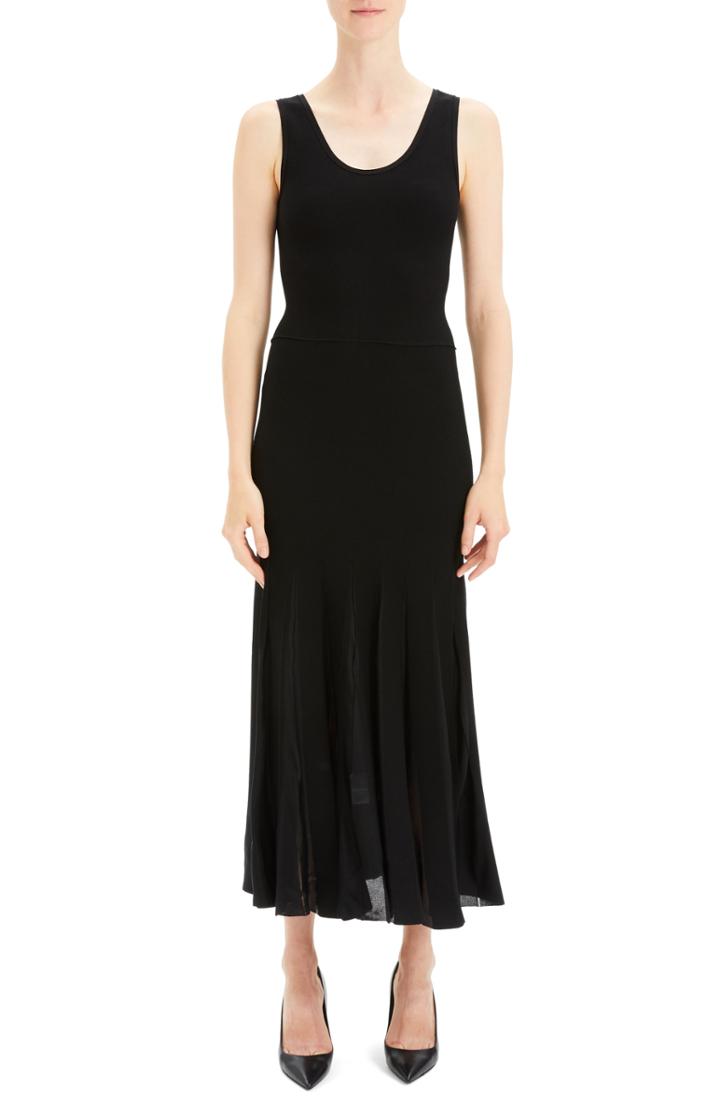 Women's Theory Pleated Tank Dress, Size - Black