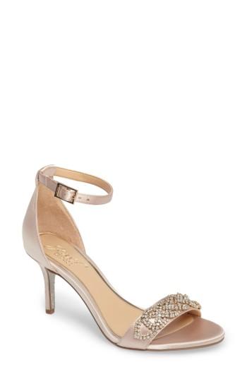 Women's Jewel Badgley Mischka Alana Ankle Strap Sandal .5 M - Metallic