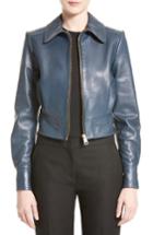 Women's Lanvin Lambskin Leather Bomber Jacket Us / 36 Fr - Grey