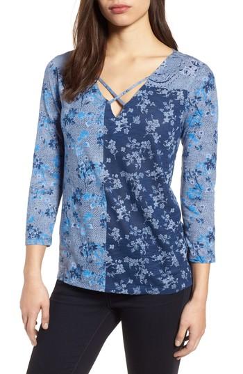 Women's Lucky Brand Madeline Floral Tee - Blue