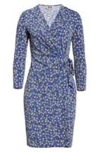 Women's Anne Klein Dot Print Faux Wrap Dress - Blue