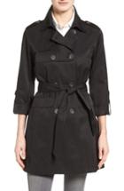 Women's Vince Camuto Double Gunflap Trench Coat - Black