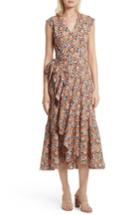 Women's Rebecca Taylor Moonlight Print Poplin Ruffle Wrap Dress