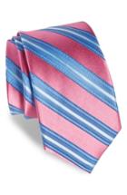 Men's Nordstrom Men's Shop Sunshine Stripe Silk Tie, Size - Pink